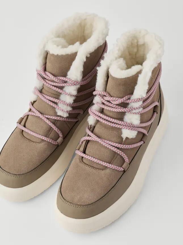 bjorn_borg Bottes WOOLY LACE UP pour femme – TAUPE 4/5