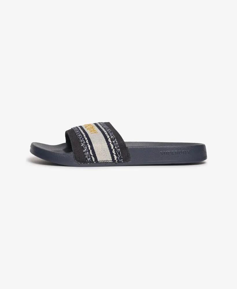 superdry Vegan Webbing Pool Sliders com tira acolchoada – Truest Navy 6/7
