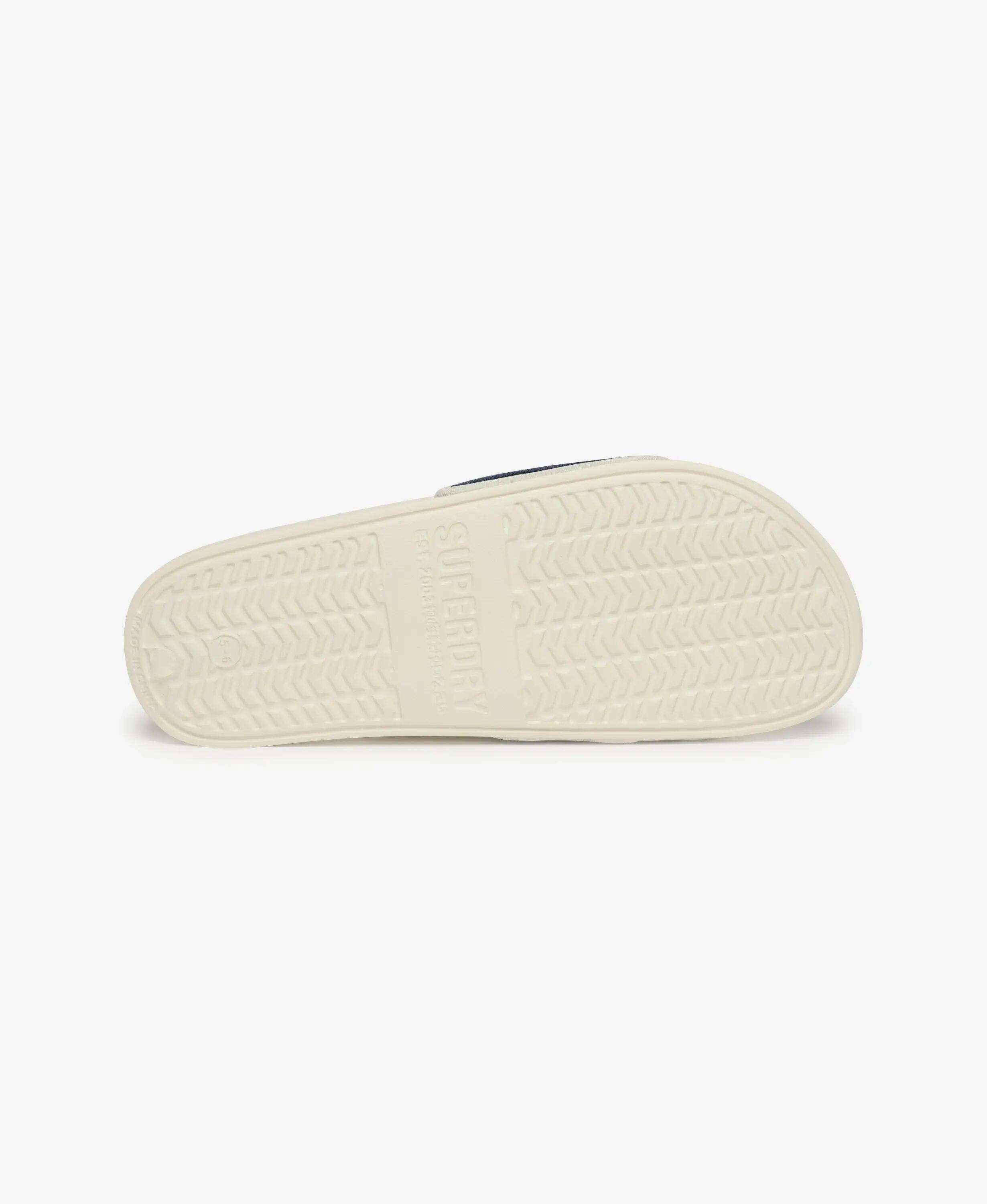 superdry Towelling Pool Sliders - fascia in spugna ricamata – Off White/Classic 6/7