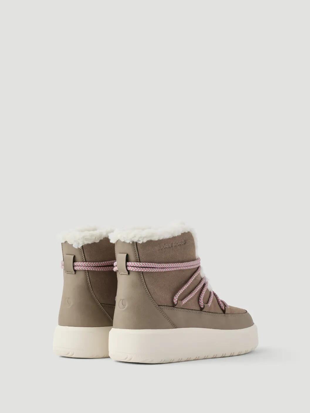 bjorn_borg Bottes WOOLY LACE UP pour femme – TAUPE 3/5