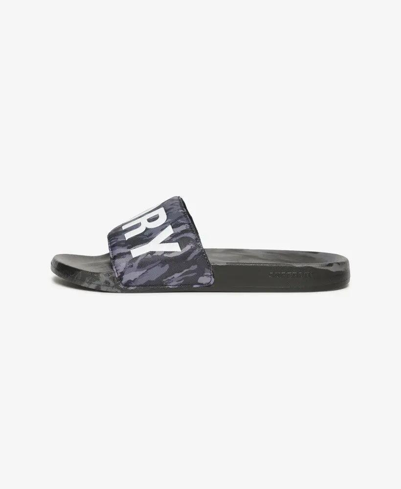 superdry Camo Pool Sliders - chinelos com tira acolchoada – Dark Grey Tiger Camo 4/7