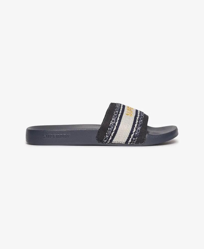 superdry Vegan Webbing Pool Sliders com tira acolchoada – Truest Navy 5/7