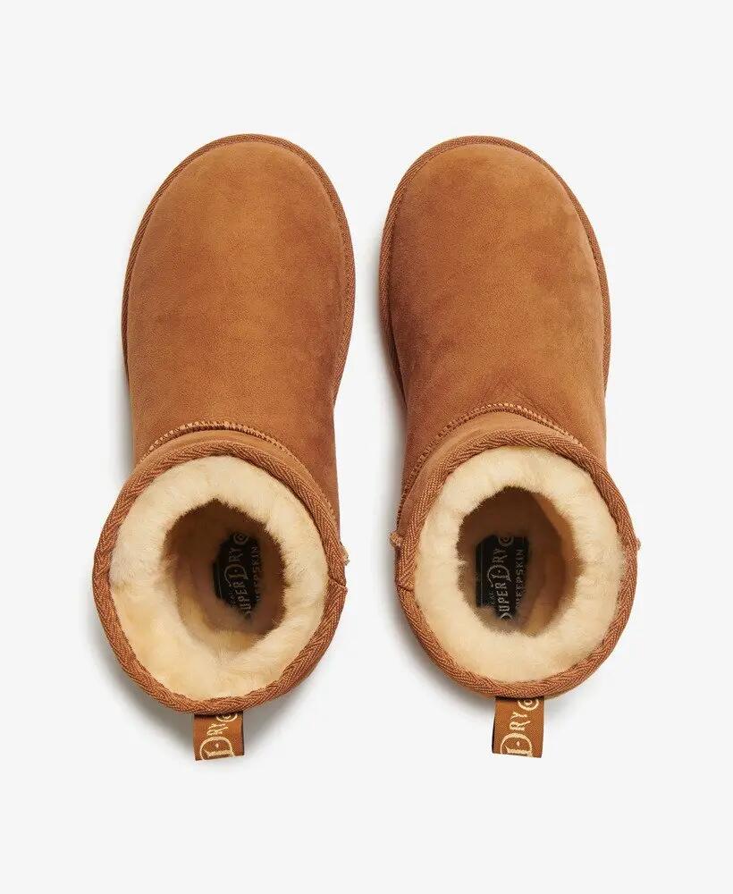 superdry Veloursleder-Sherpa-Ankle-Boot – TAN 4/7