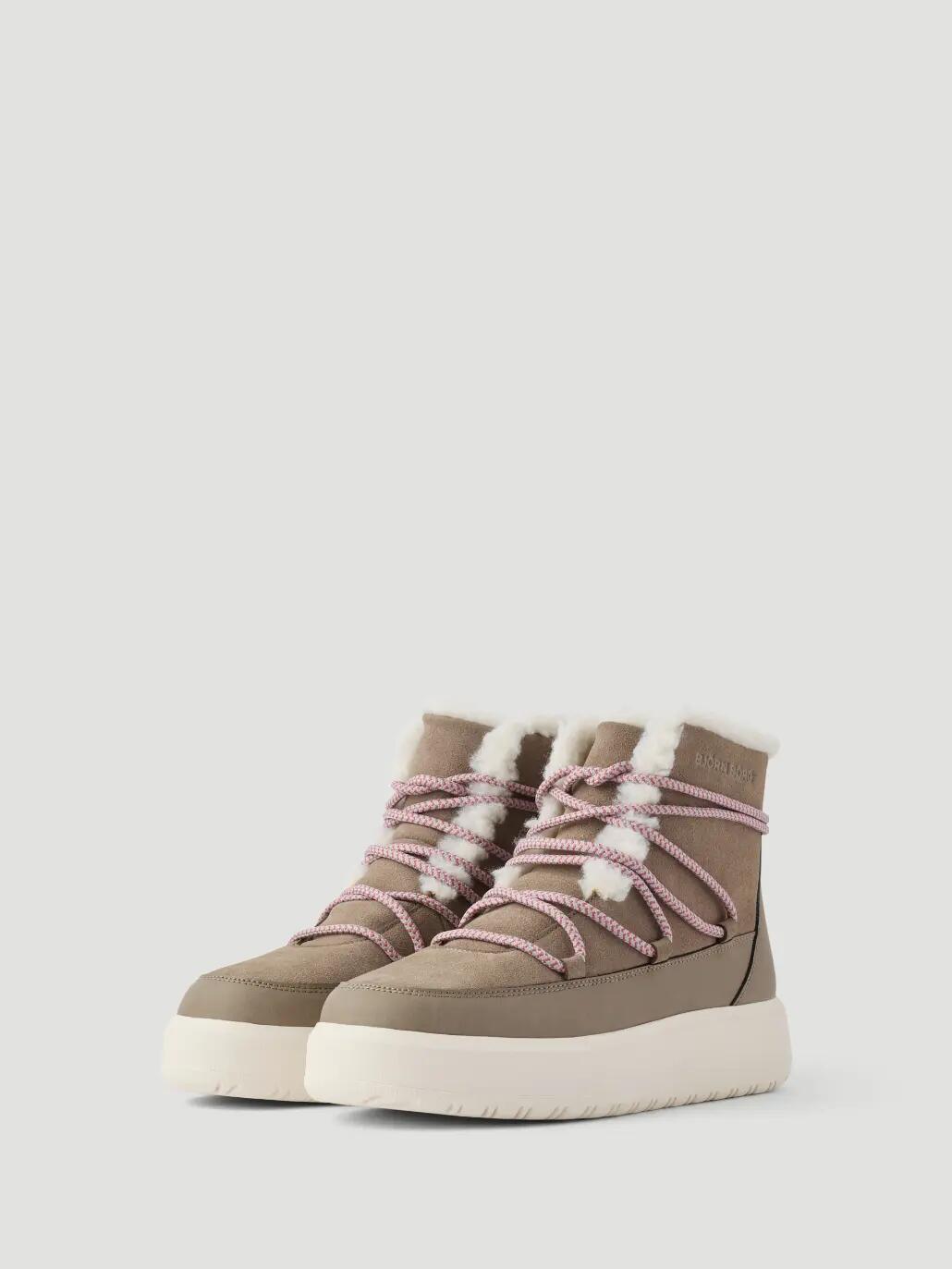 bjorn_borg Bottes WOOLY LACE UP pour femme – TAUPE 2/5