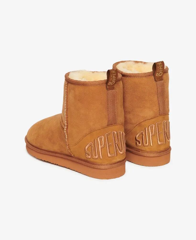 superdry Veloursleder-Sherpa-Ankle-Boot – TAN 3/7