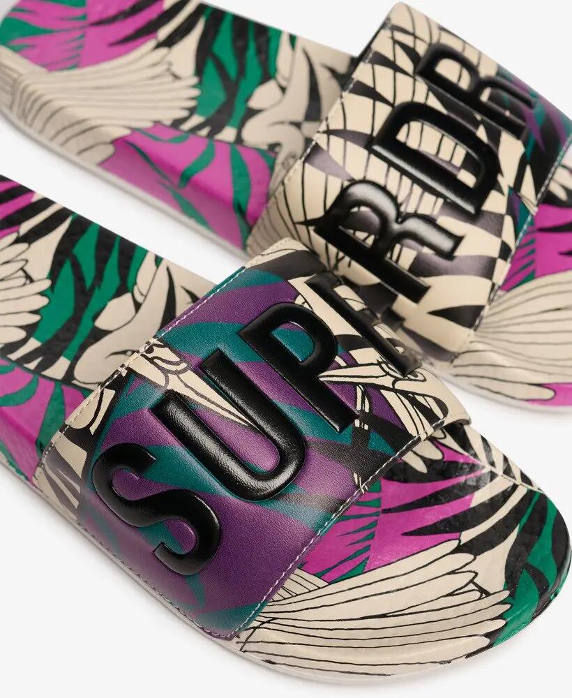 superdry Ciabatte pool stampate - Fasce imbottite – Optical Birds Cream 3/7