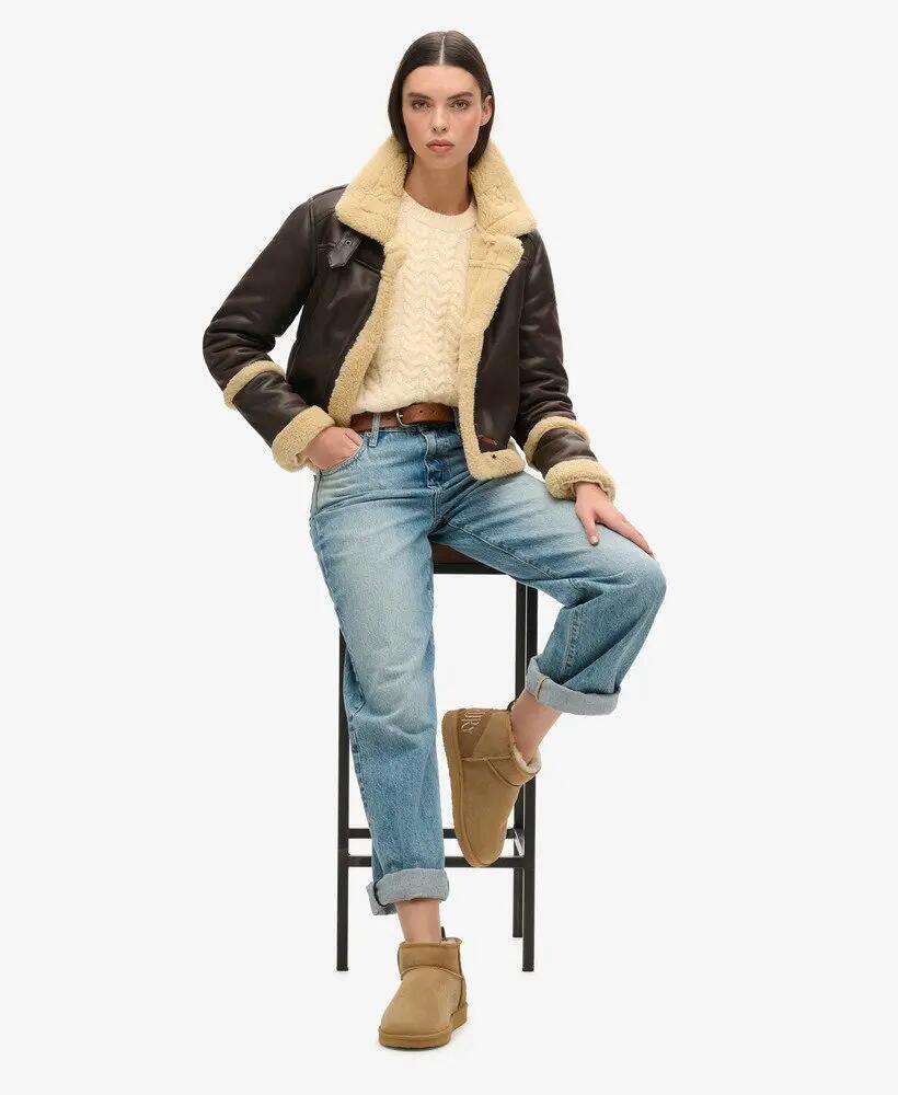 superdry Zamszowe Botki Sherpa Mini – LIGHT TAN 2/7