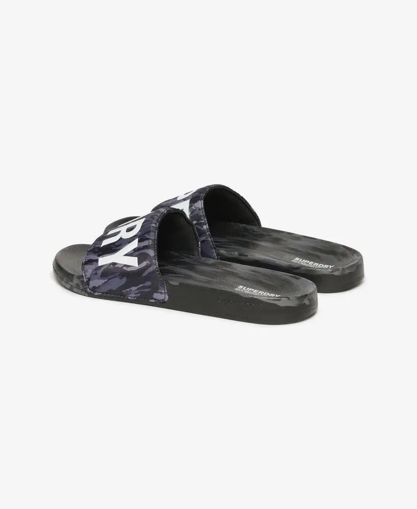 superdry Camo Pool Sliders - chinelos com tira acolchoada – Dark Grey Tiger Camo 2/7