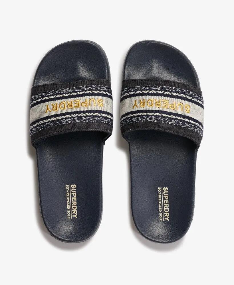 superdry Vegan Webbing Pool Sliders com tira acolchoada – Truest Navy 3/7