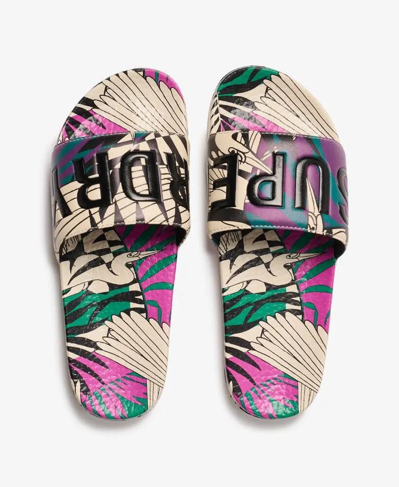 superdry Ciabatte pool stampate - Fasce imbottite – Optical Birds Cream 2/7