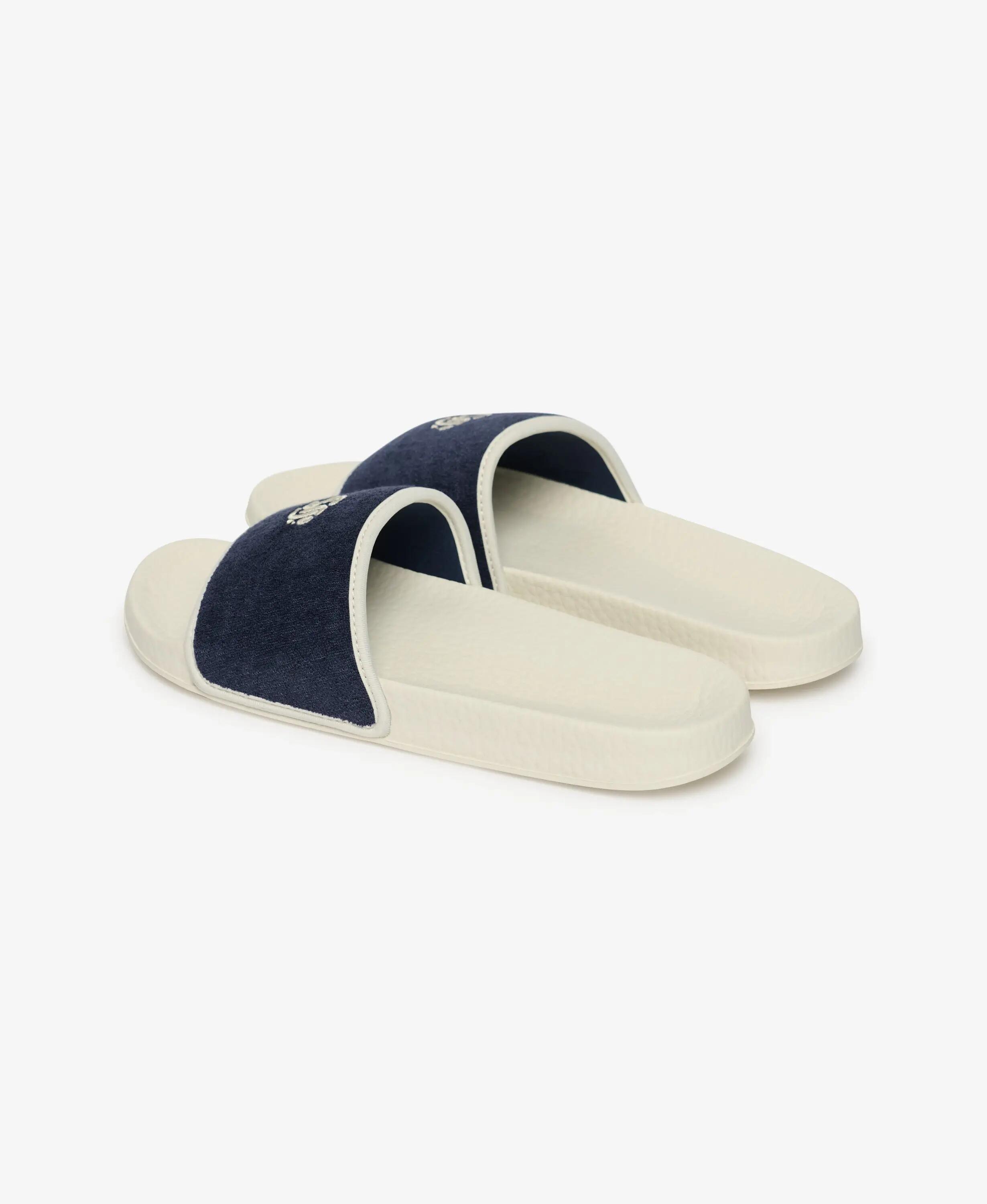 superdry Towelling Pool Sliders - fascia in spugna ricamata – Off White/Classic 3/7