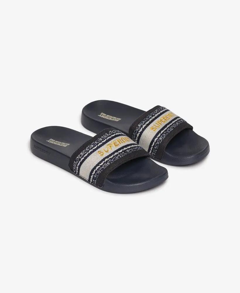superdry Vegan Webbing Pool Sliders com tira acolchoada – Truest Navy 2/7
