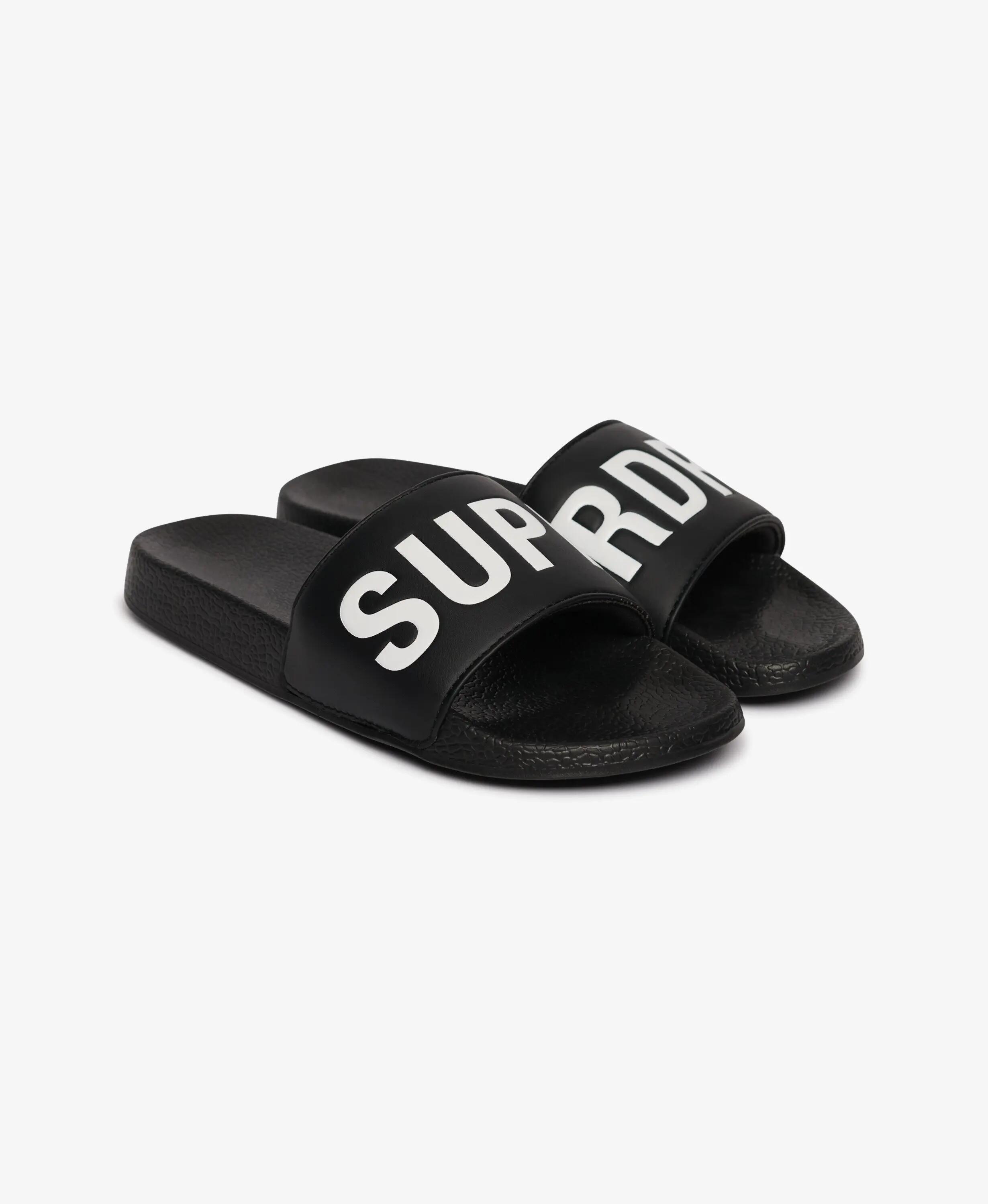 superdry Pool Sliders chinelos com palmilha moldada – Black 2/7