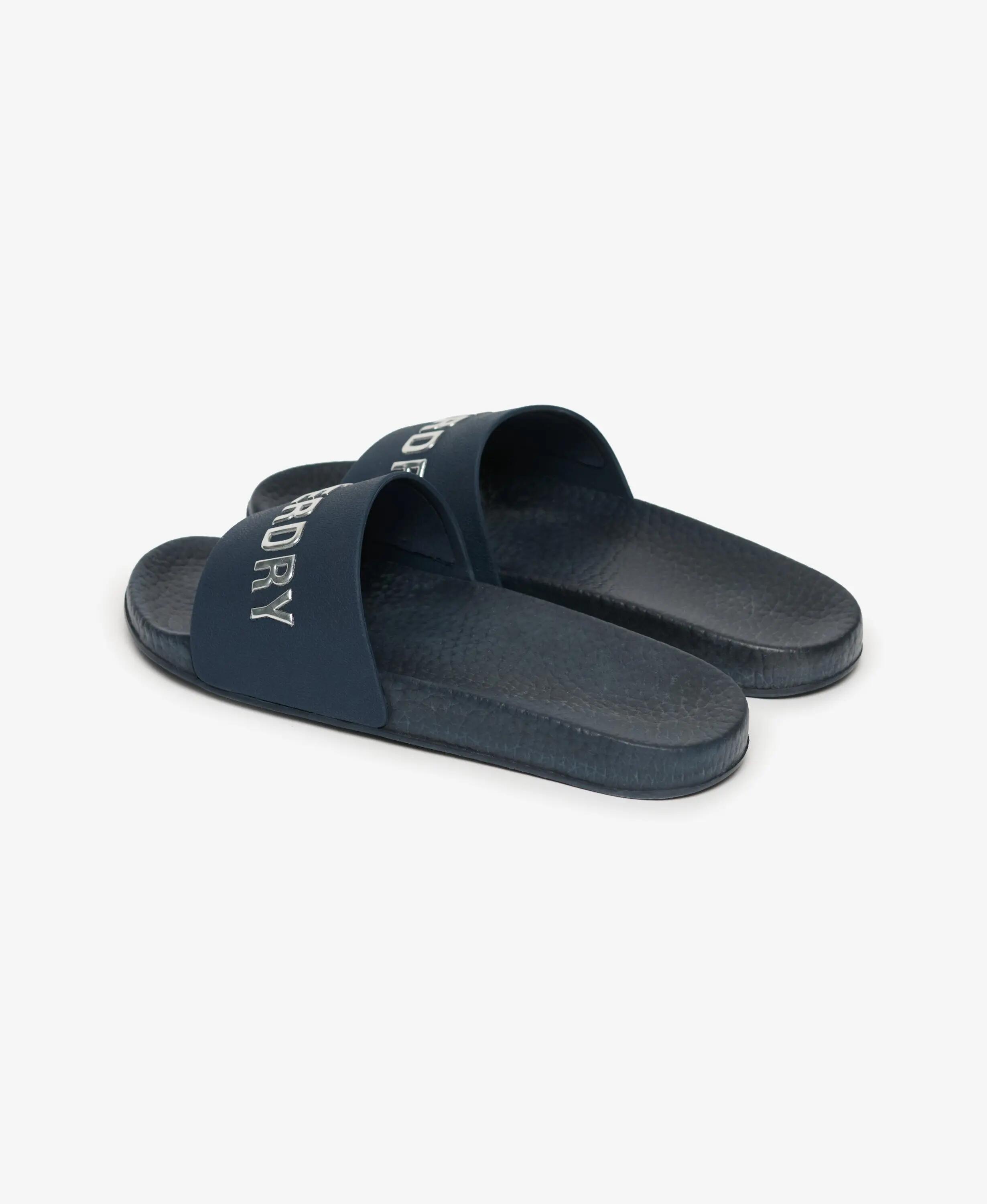 superdry Claquettes Premium Métalliques à Semelle Moulée – Blueberry Navy/Silver 2/7