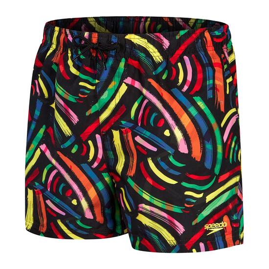 Zwembroek - zwemmen - jongens - eco printed - zwart/rood