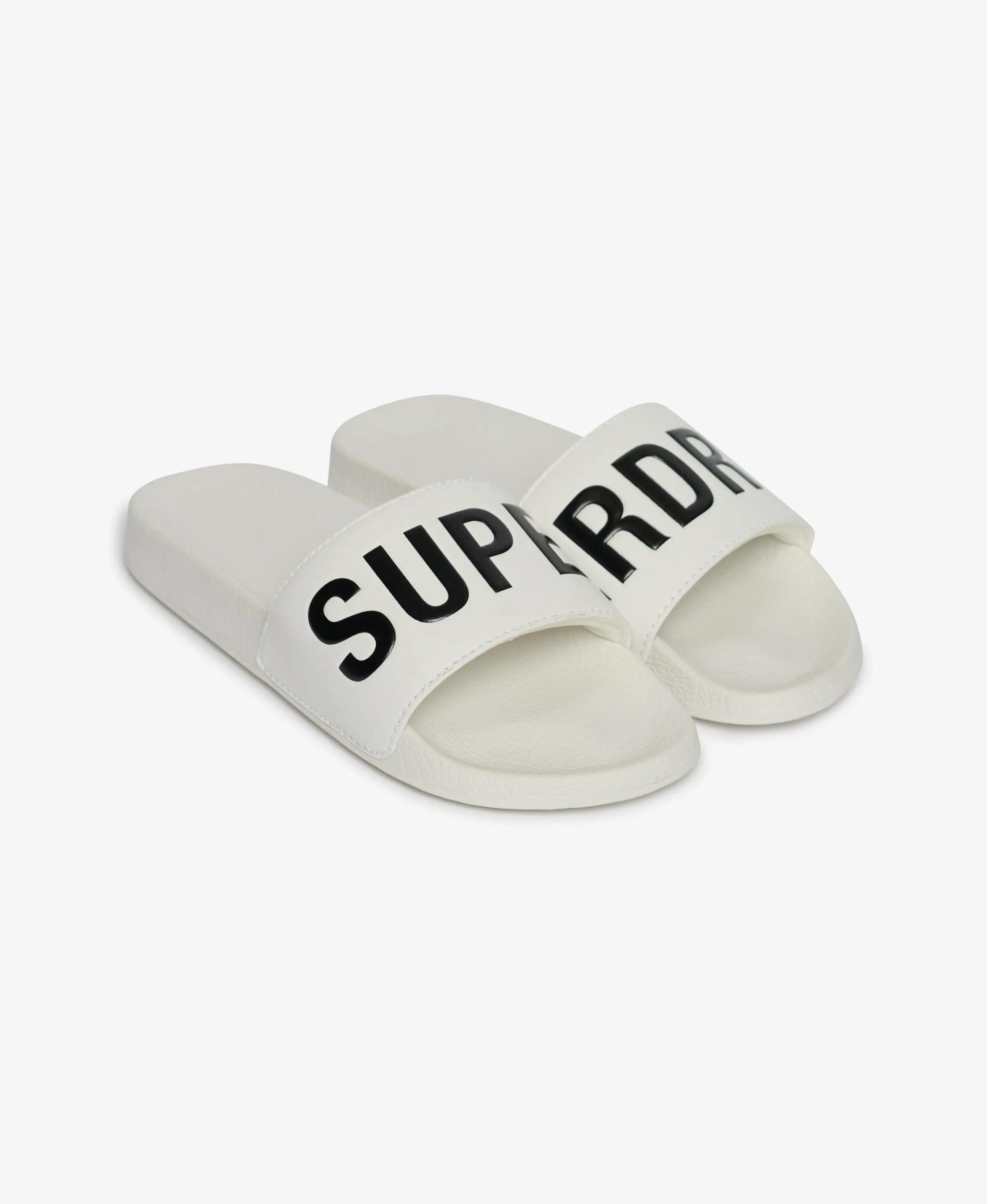 superdry Pool Sliders ciabatte piscina con cinturini imbottiti – Brilliant White 2/7