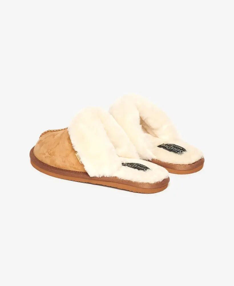 superdry Suede Mule Slipper – mules en suède avec intérieur en peau de mouton – 4/7