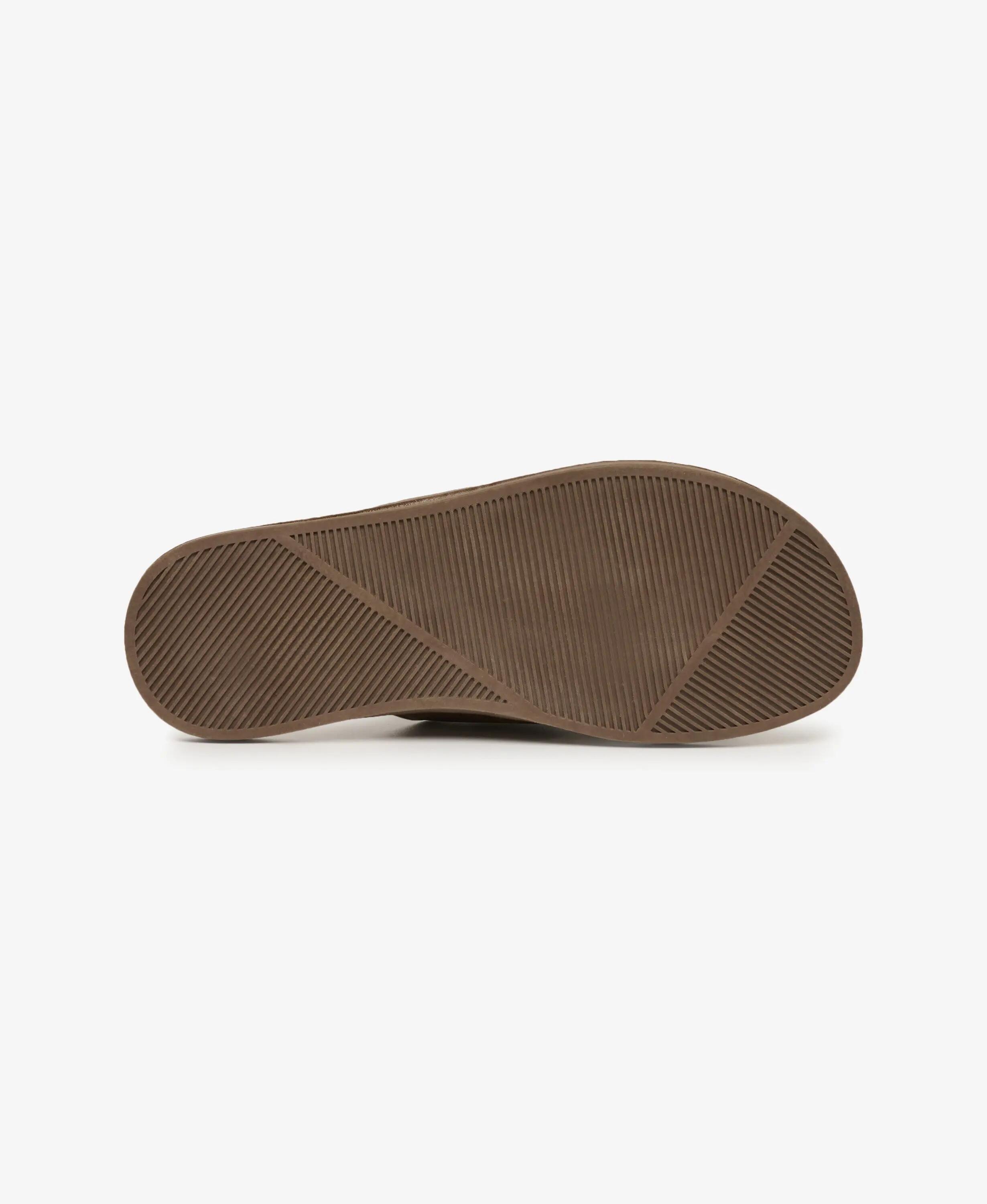 superdry Chinelos Vintage Cross Strap em pele sintética – DARK BROWN 5/7