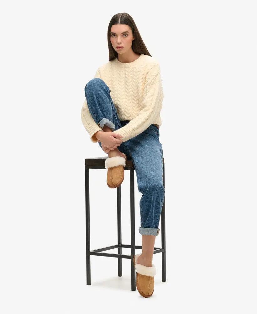superdry Suede Mule Slipper – mules en suède avec intérieur en peau de mouton – 2/7
