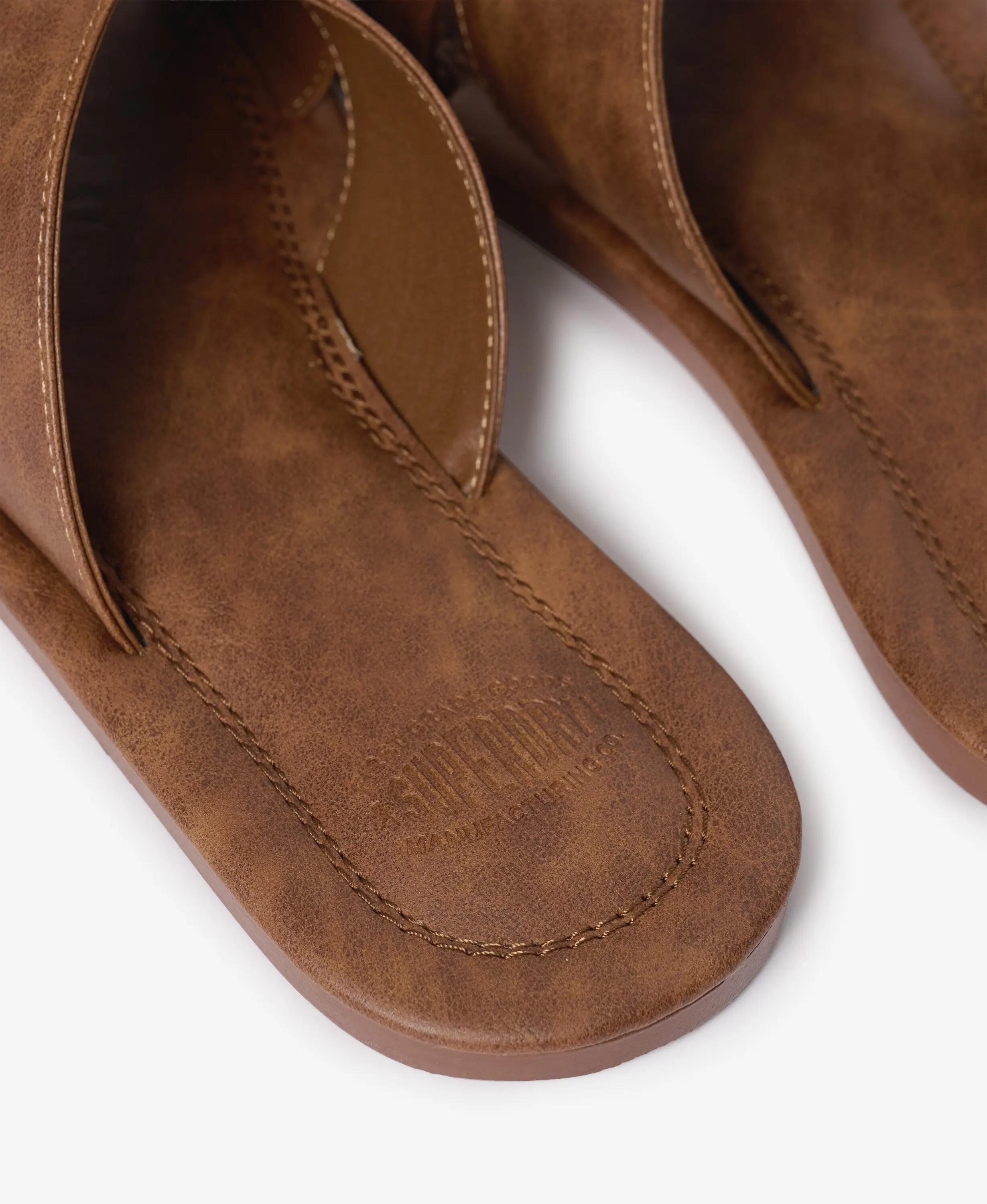 superdry Chinelos Vintage com Tiras Cruzadas em Pele Sintética – LIGHT BROWN 7/7