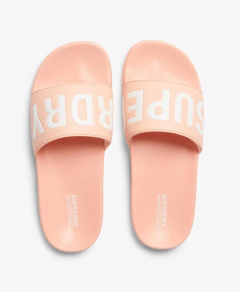 superdry Vegan Core Pool Sliders senhora — sola moldada e tira almofadada – 5/7