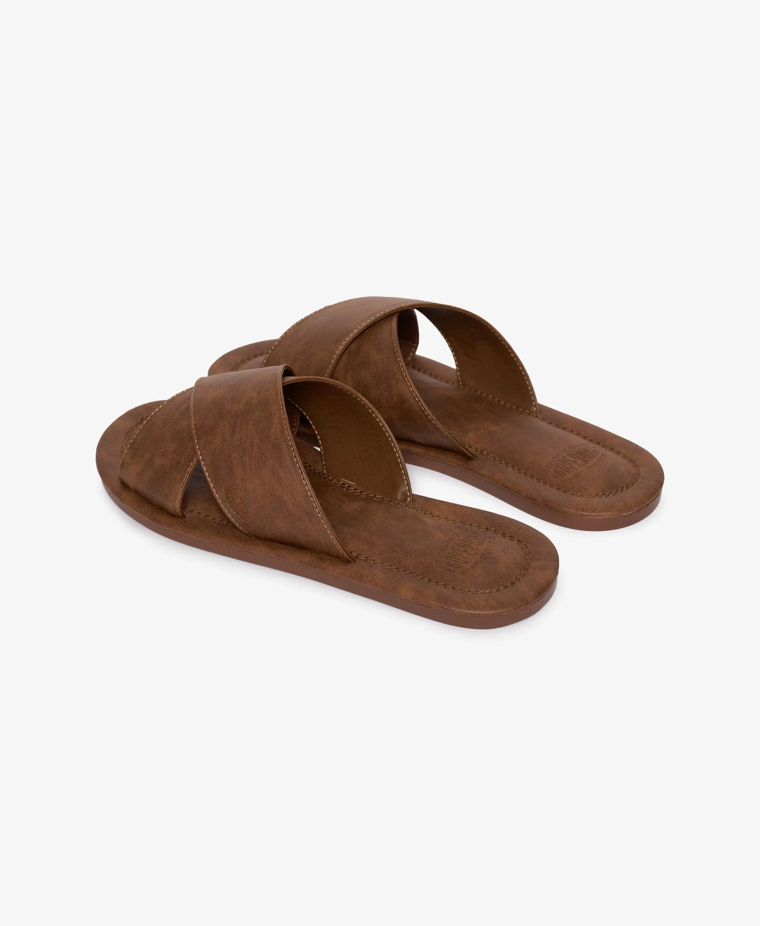 superdry Chinelos Vintage com Tiras Cruzadas em Pele Sintética – LIGHT BROWN 4/7