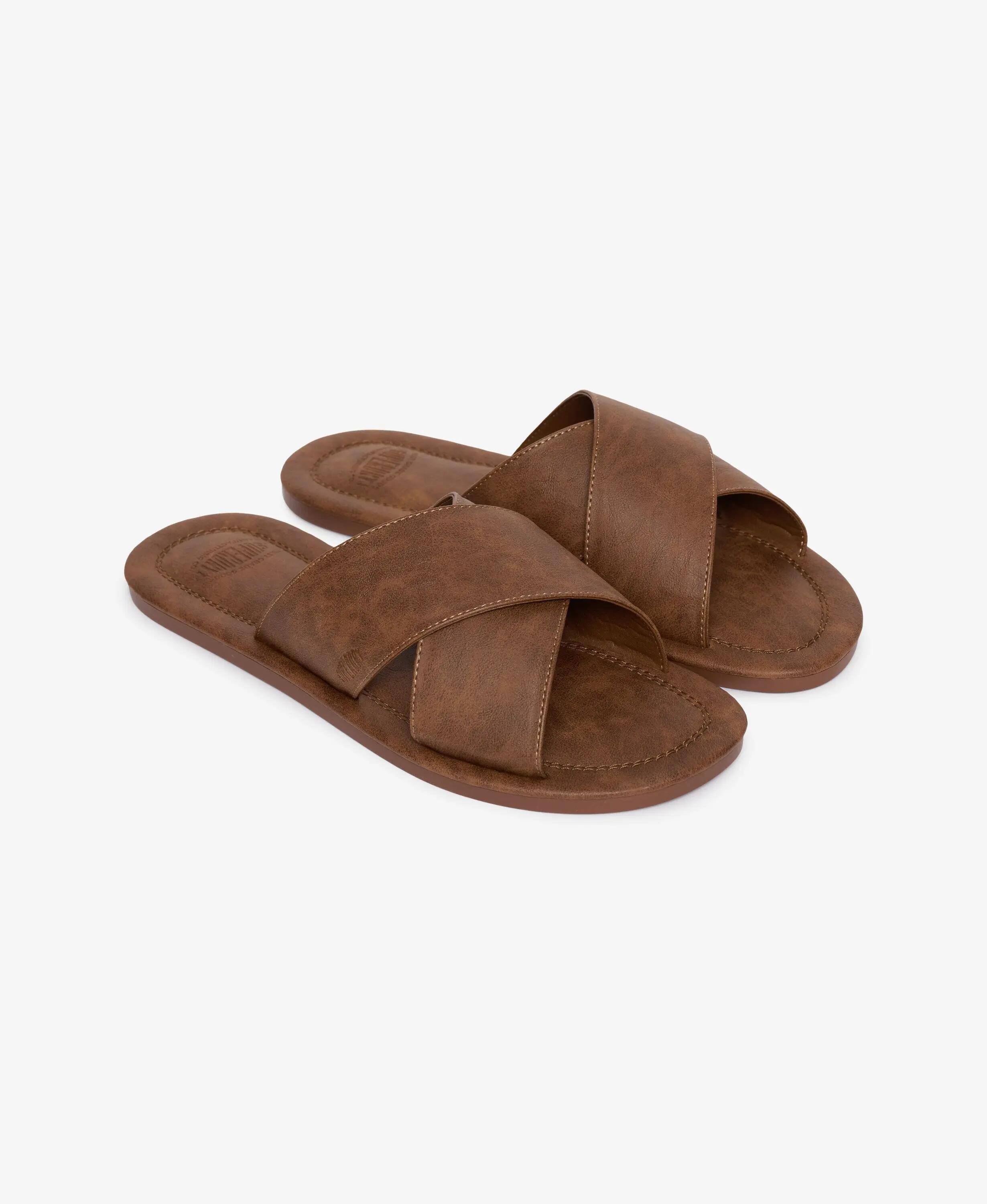 superdry Chinelos Vintage com Tiras Cruzadas em Pele Sintética – LIGHT BROWN 2/7
