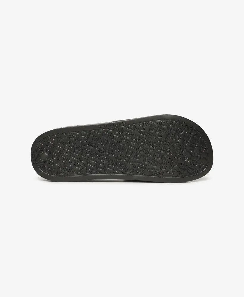superdry Logo Pool Sliders – chinelos leves e confortáveis – BLACK/BLACK 7/7