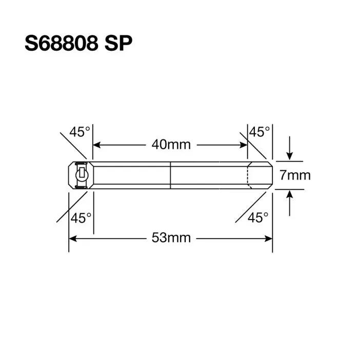 ENDURO BEARINGS S68808 SP 440C roestvrij staal contactlager 40x53x7 (45°/45°) 2/2