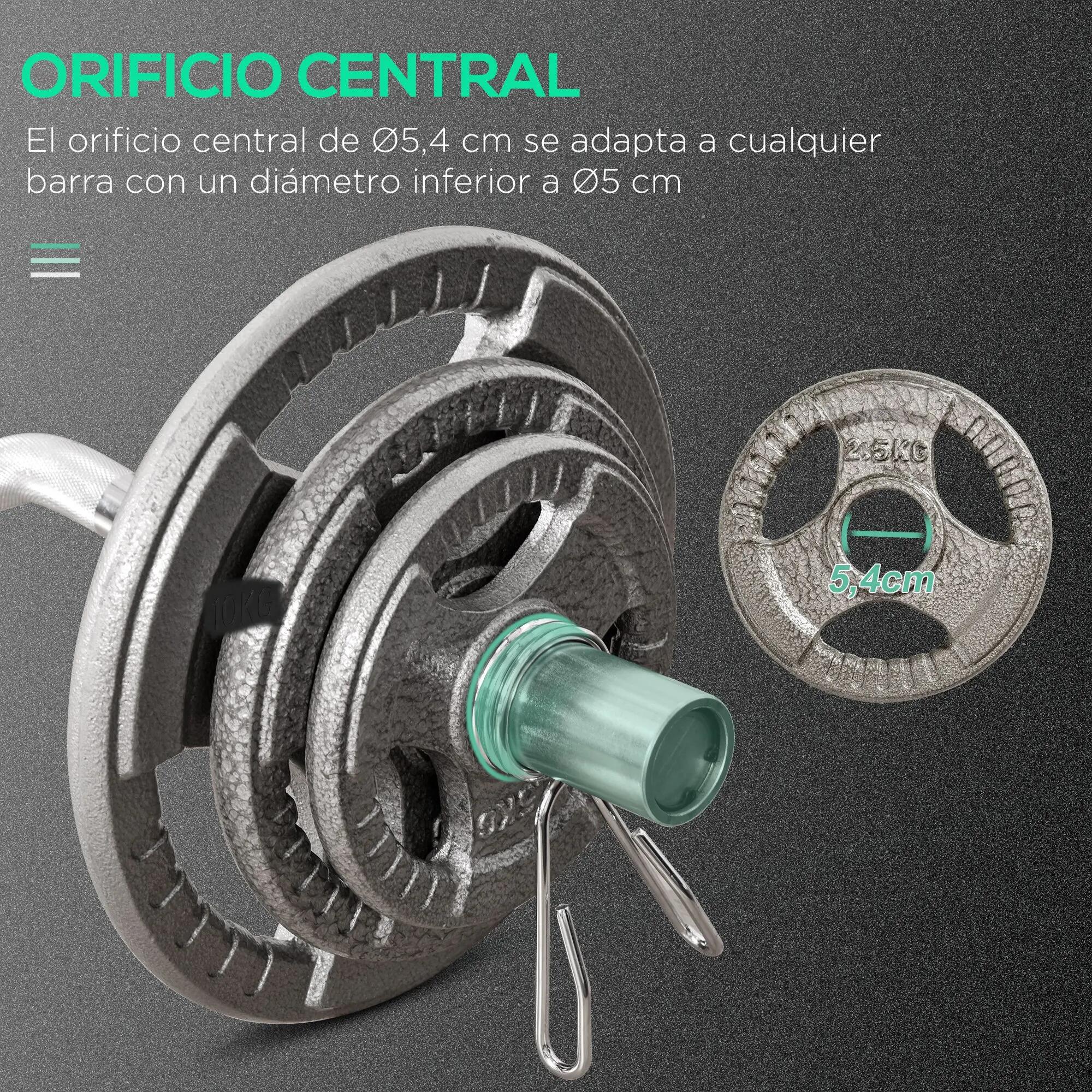 Ensemble de 6 disques de musculation en acier, poids total 35 kg (2 x 10 kg, 2 x 6/9