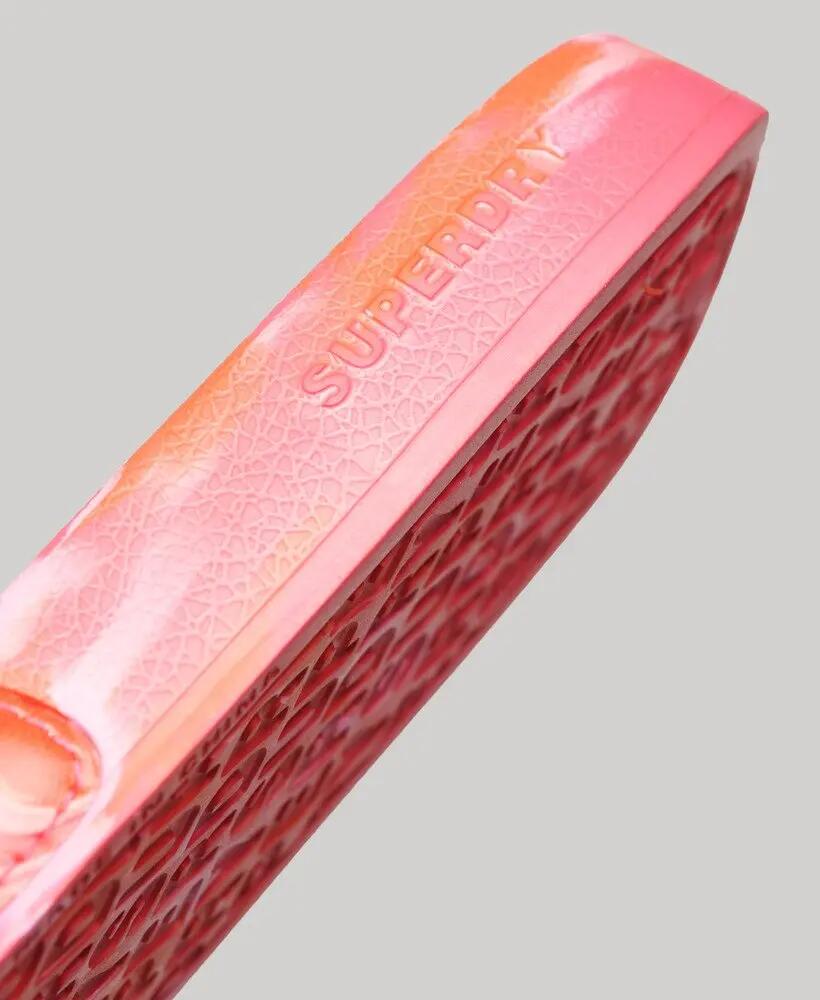 superdry Marble Pool Sliders - ciabatte piscina effetto marmo – HYPER FIRE PINK 4/4