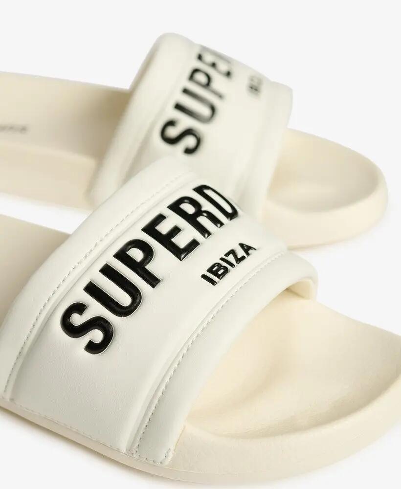 superdry City Luxe Pool Slides mit gepolstertem Riemen – OFF WHITE 3/5