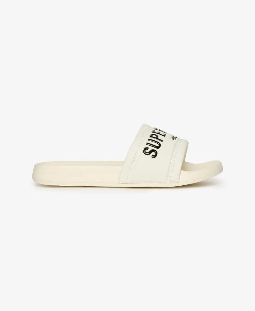 superdry City Luxe Pool Slides mit gepolstertem Riemen – OFF WHITE 2/5