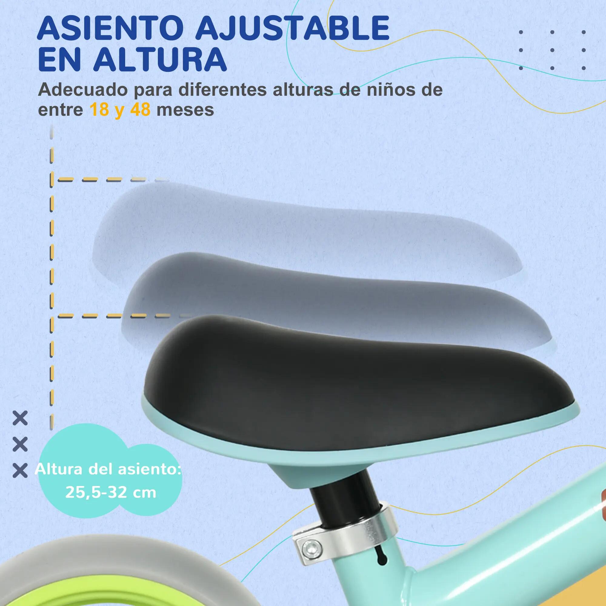 Draisienne - Selle réglable, roues EVA - Vert, Turquoise 6/6