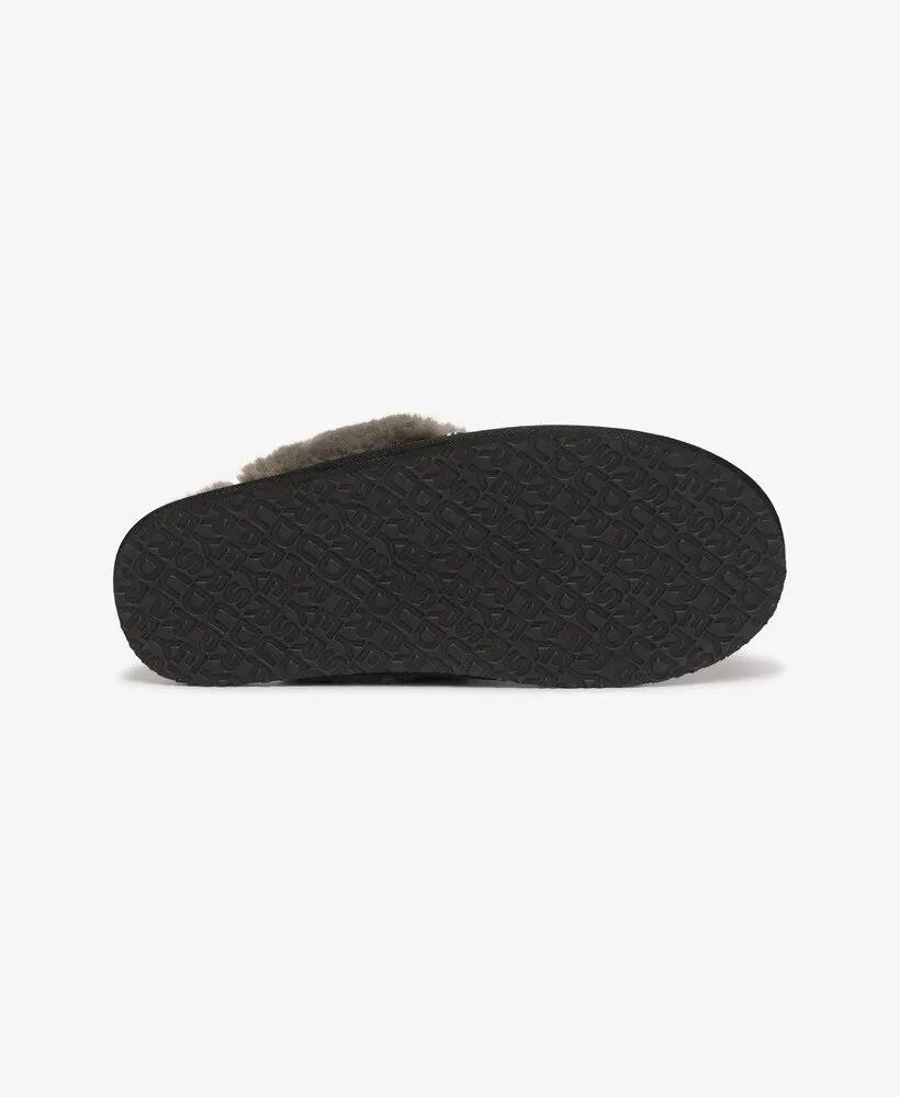 superdry Mule Slipper – echtes Lammleder, Kunstfellfutter – BLACK/GREY 7/7