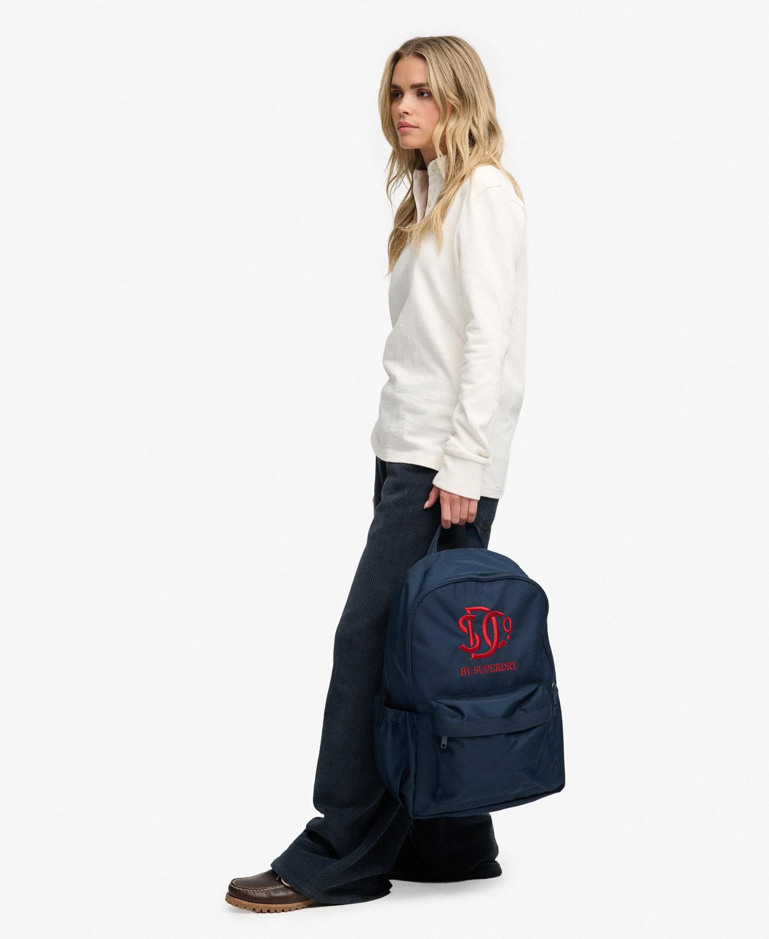 superdry Heritage Rugzak 100% polyester, klassieke vorm – Eclipse Navy/Risk Red 7/7