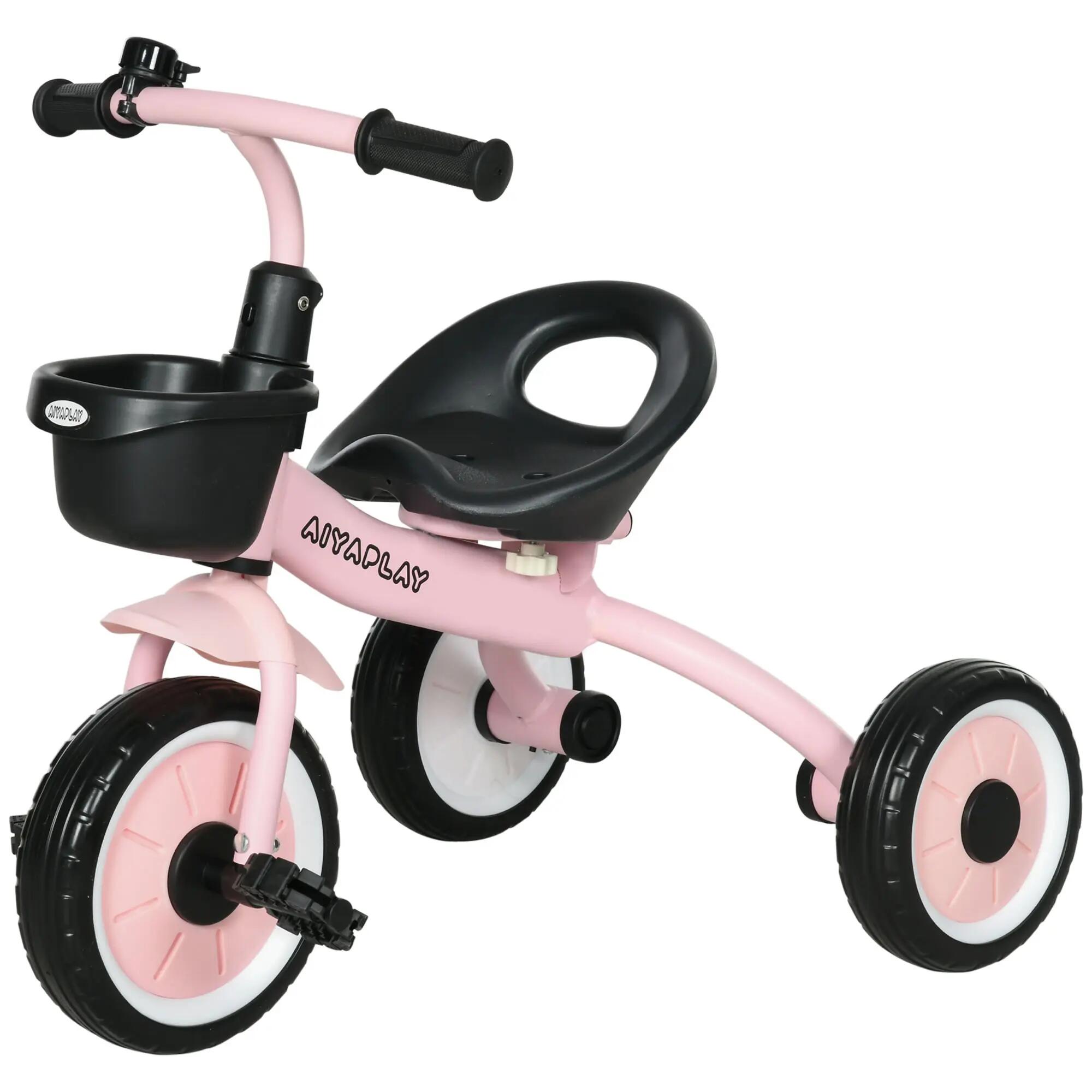 Tricycle enfant - Mixte - Selle réglable, panier - Rose 2/6