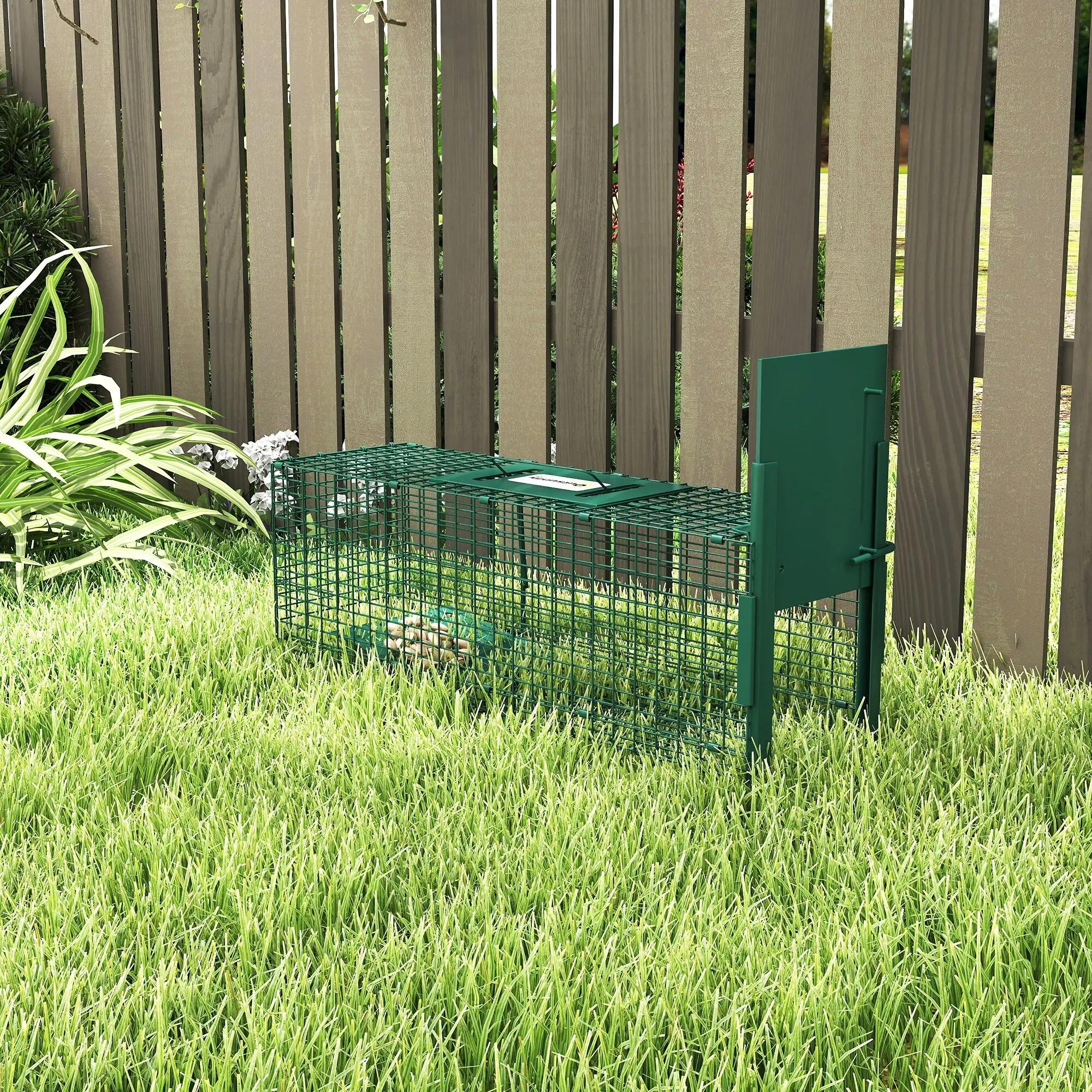 Cage attrape animaux nuisibles 1 entrée dim. 60 x 18 x 20 cm vert foncé 4/9