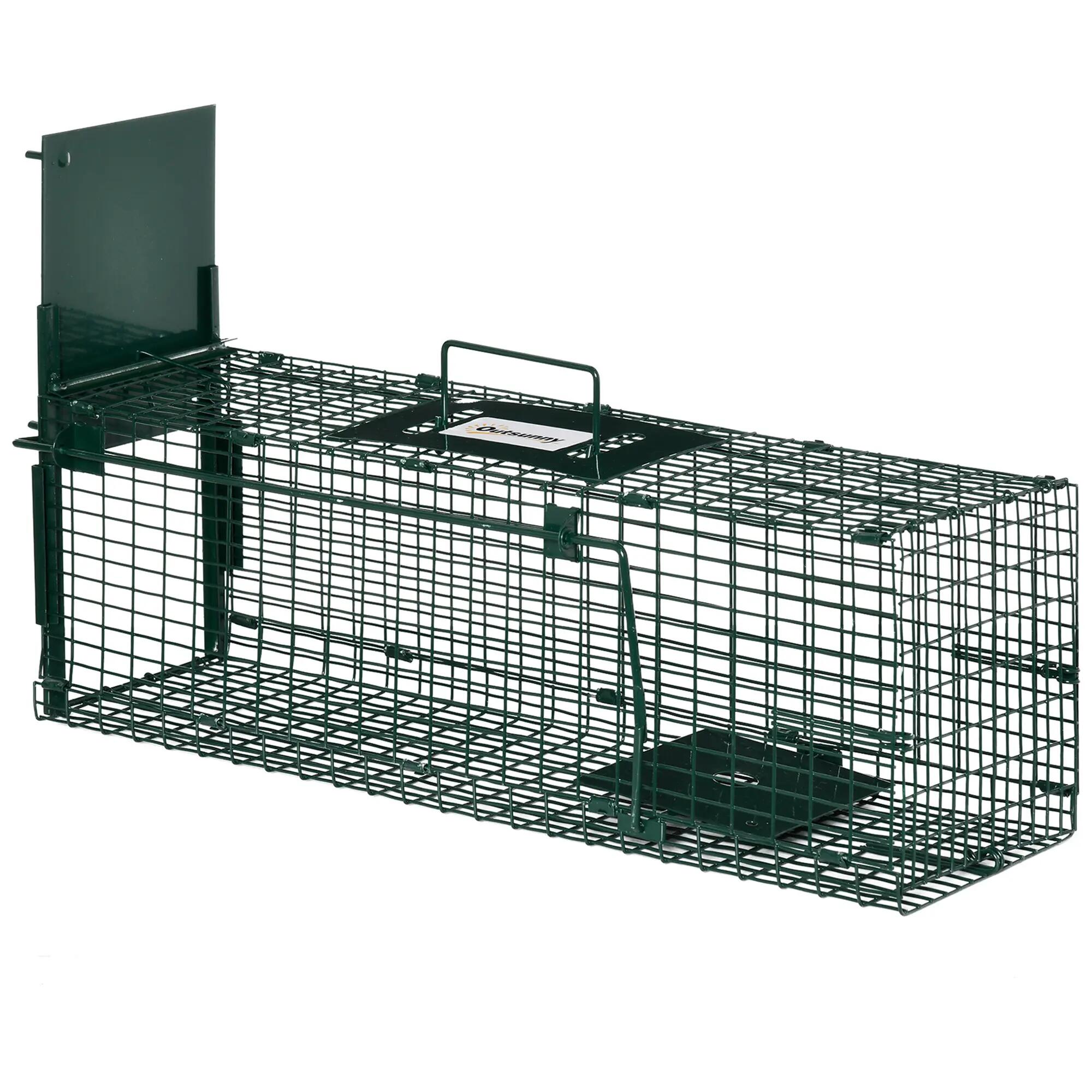 Cage attrape animaux nuisibles 1 entrée dim. 60 x 18 x 20 cm vert foncé 2/9