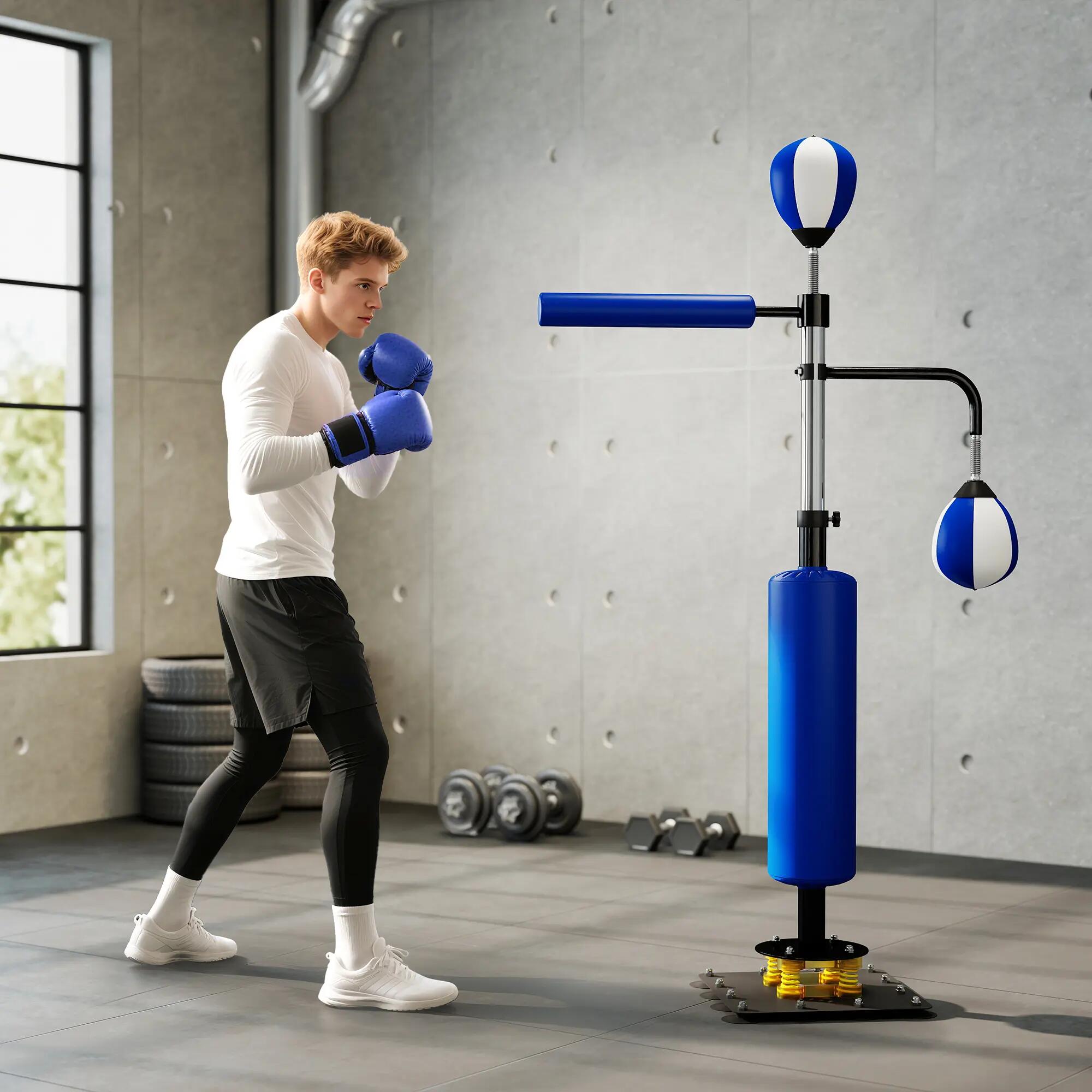 Support de boxe - Boxing - Mixte - Autoportant acier réglable - Bleu 3/6