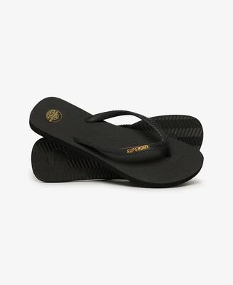 Superdry dames flip flop core essential van rubber – black
