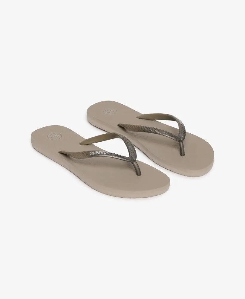 superdry Infradito Core Metallic in gomma ed EVA – Deep Beige Slub 2/7