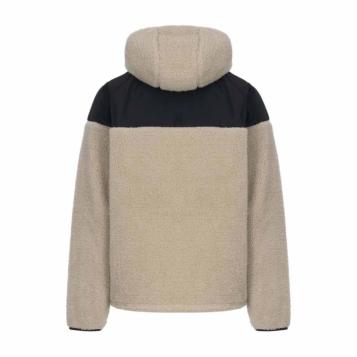 Chaqueta polar hombre - forro sherpa, capucha - beige 4/4