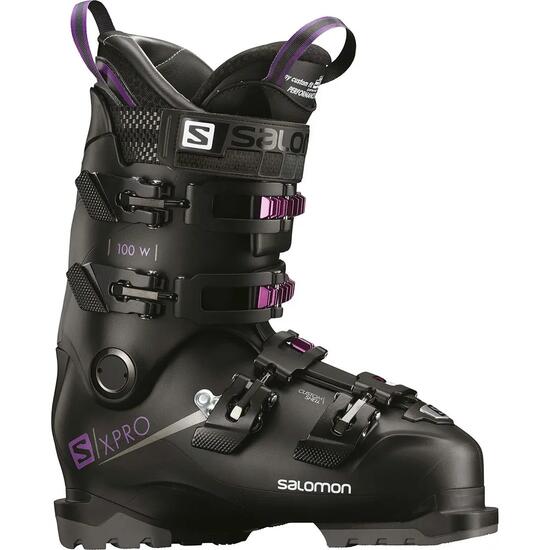 Botas - Esquí alpino - Mujer - Flex 100 - Negro/Violeta