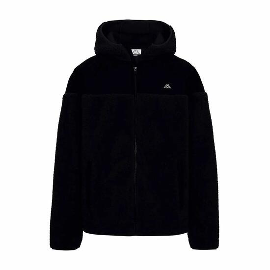 Veste polaire - homme - capuche sherpa - noir