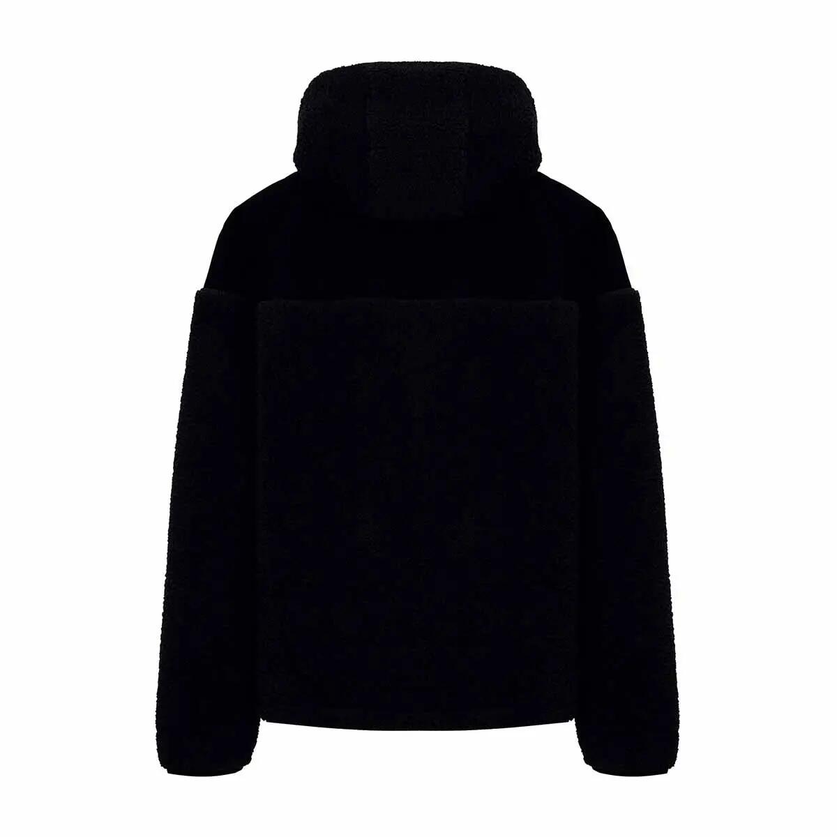 Chaqueta polar - hombre - capucha sherpa - negro 4/4
