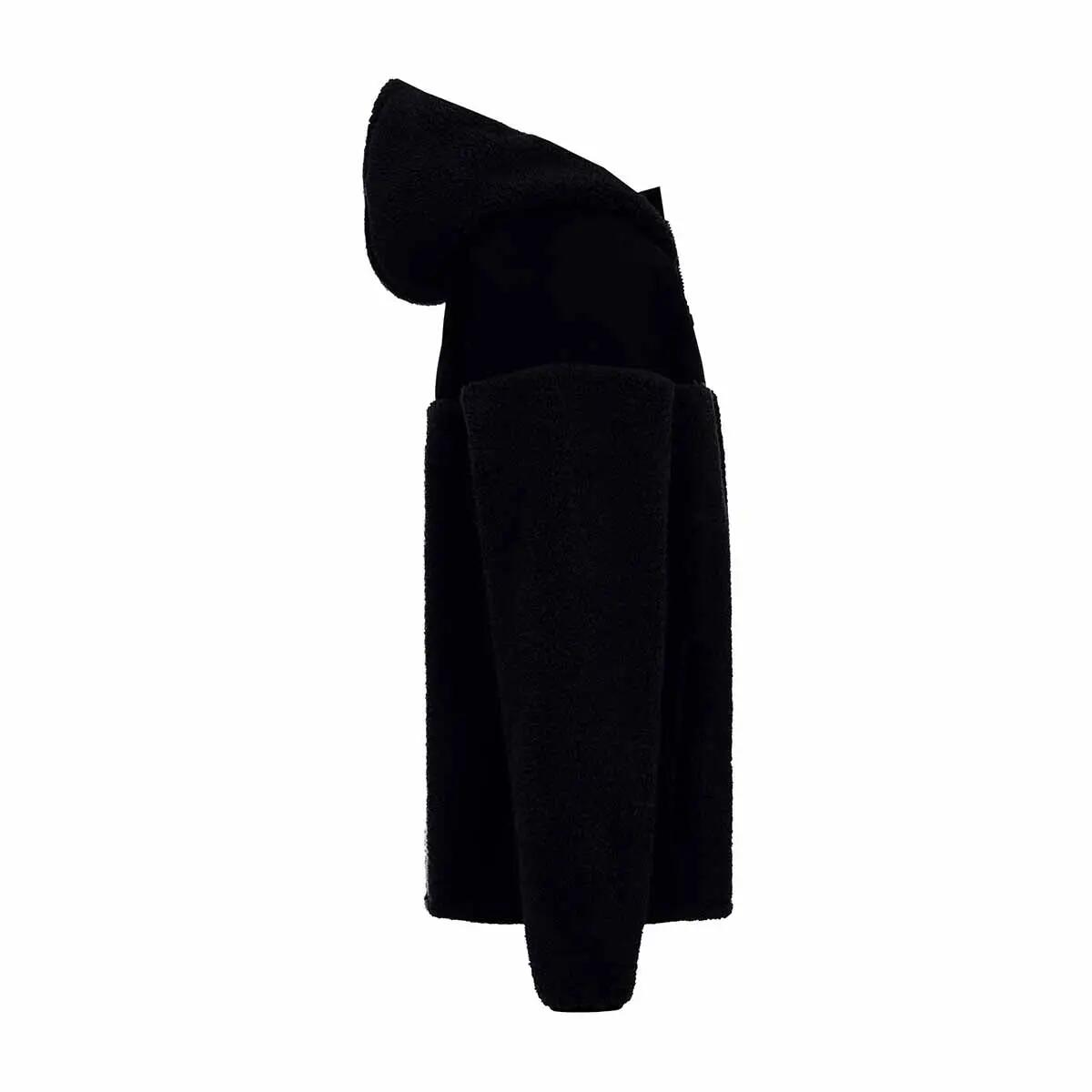 Chaqueta polar - hombre - capucha sherpa - negro 2/4