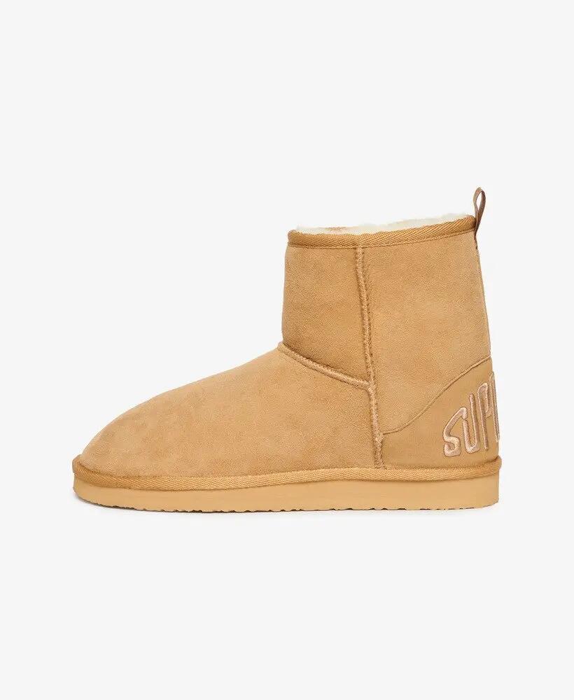 superdry bota de cano baixo em camurça com sherpa – LIGHT TAN 6/7