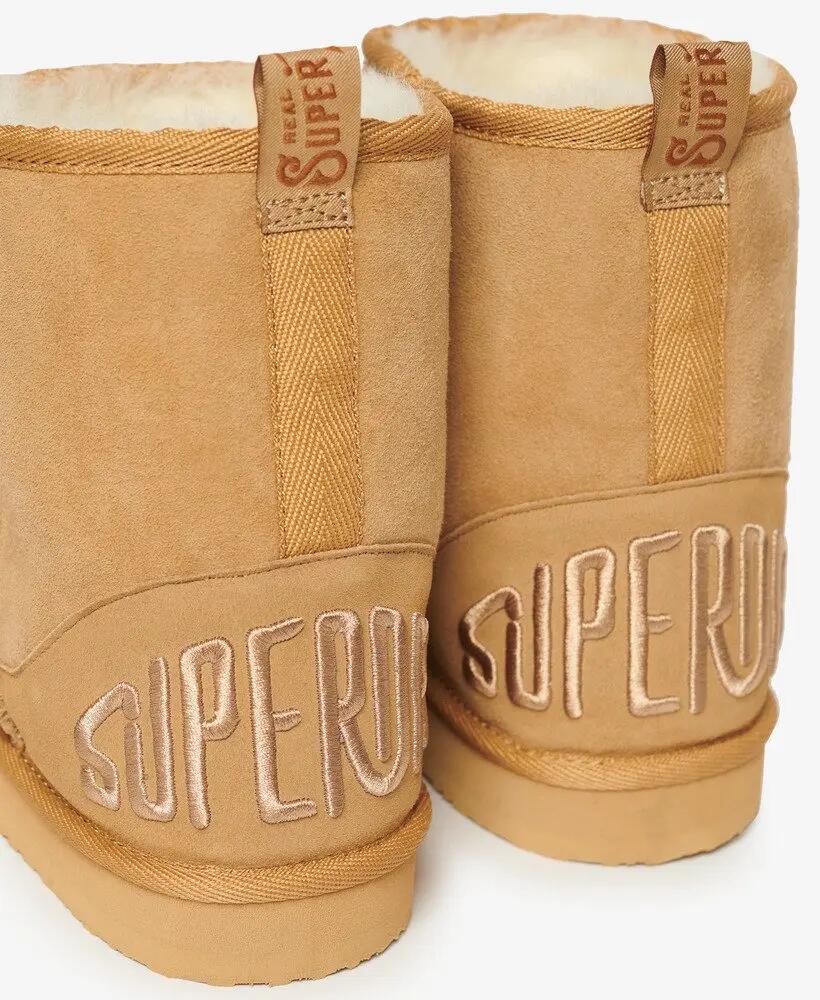 superdry bota de cano baixo em camurça com sherpa – LIGHT TAN 5/7