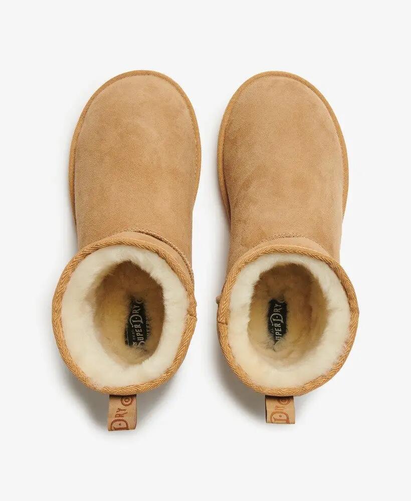 superdry bota de cano baixo em camurça com sherpa – LIGHT TAN 4/7